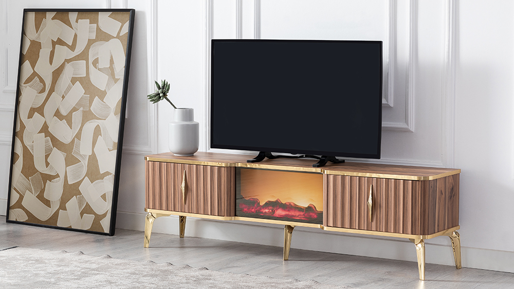 Ceviz Gold Detaylı Tv Sehpası Ekol