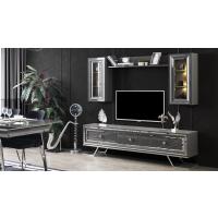 Asos Gümüş Metal Ayaklı TV Ünitesi