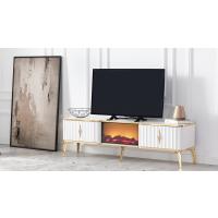 Beyaz Gold detaylı Tv Sehpası Ekol