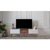 Beyaz Gold detaylı Tv Sehpası Lara