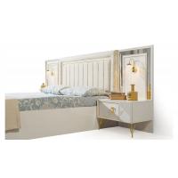 Beyaz Sürgülü Gold Detaylı Yatak Odası