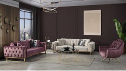 Gold Ayaklı ve Düğmeli Koltuk Takımı Capella