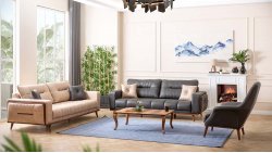 Oliva Yataklı Krem Koltuk Takımı