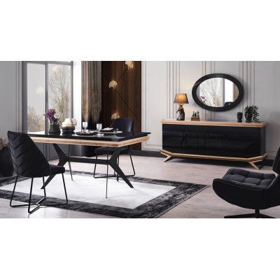 Okyanus Ahşap Desenli Yemek Odası