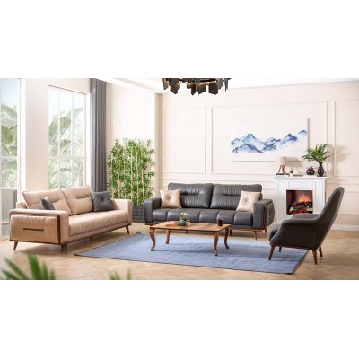 Oliva Yataklı Krem Koltuk Takımı