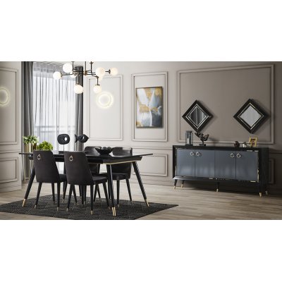 Asil Siyah Yemek Odası